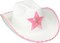 Rhode Island Novelty White Felt Cowgirl Hat with Pink Star, One per Order